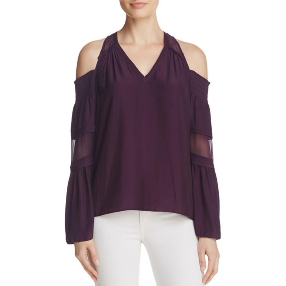 Ramy Brook Faretta Silk Cold Shoulder Merlo Blouse